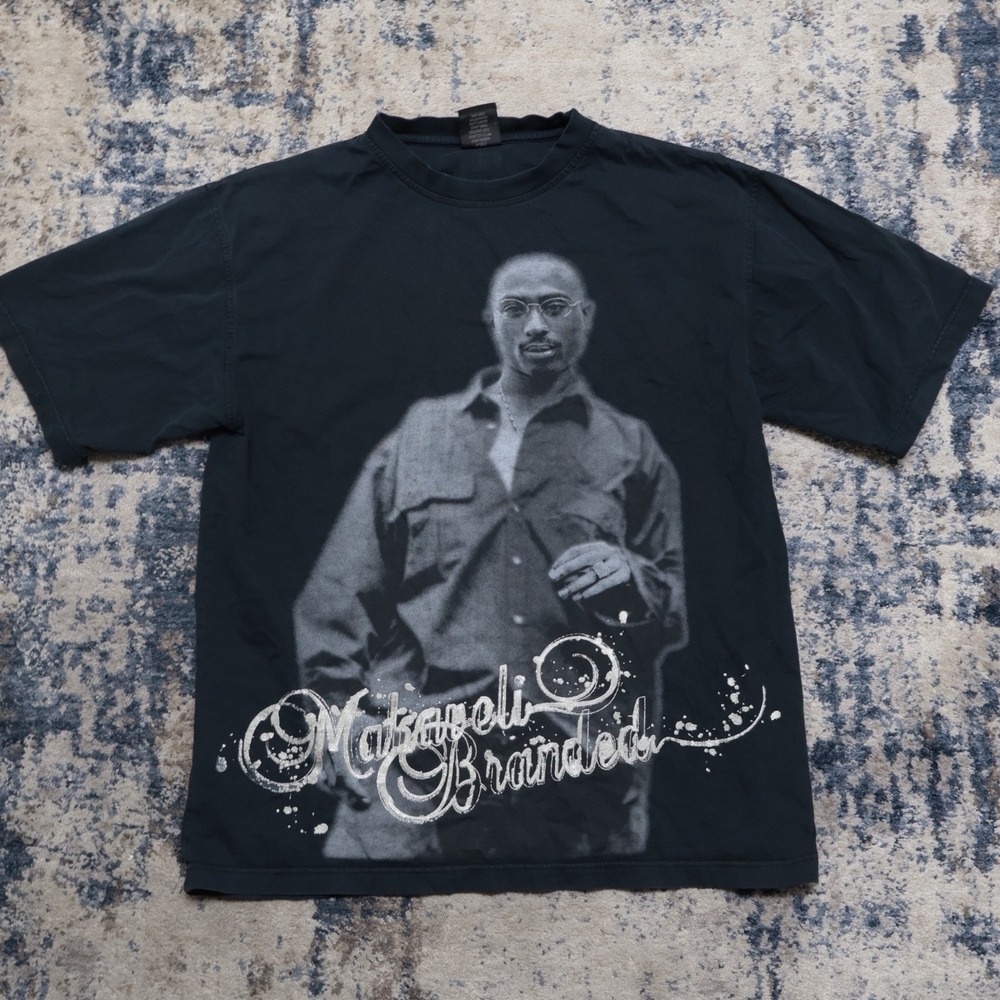 Vintage Makaveli Branded Tupac 2Pac Rap Graphic T-Shirt Size Large Oversized 90s